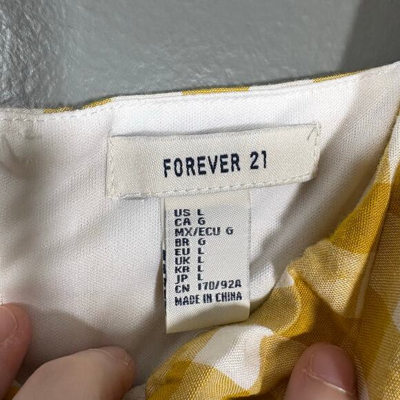Forever 21 NWT Women's Yellow Gingham Sundress - Size Large - Summer Cottage - Picture 5 of 7